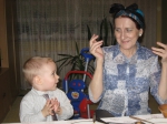 Babcia wygłupia się z Michałkiem:)